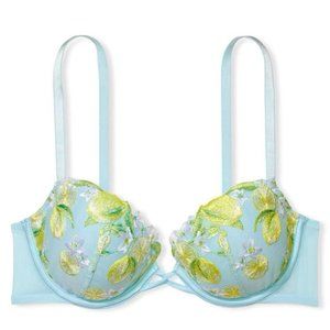 Lightly-Lined Lemon Embroidery Demi Bra